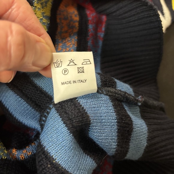 Vintage Riscatto Multicolor Knit Sweater Made In Italy Size M Cotton AndAcrylic - Picture 5 of 9